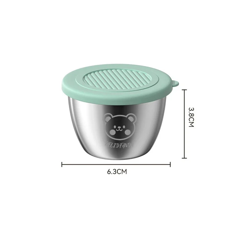 1-teiliger Salat Dressing behälter mit wieder verwendbarem Edelstahl becher und auslaufs ic heren Silikon deckeln für Brotdose und Picknick: Licht Gelb