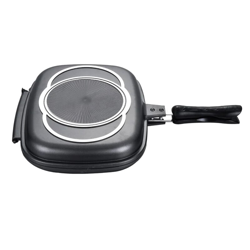 Double Sided Grill Pan Portable Durable for Grilling Frying Home Kitchen Camping XH8Z