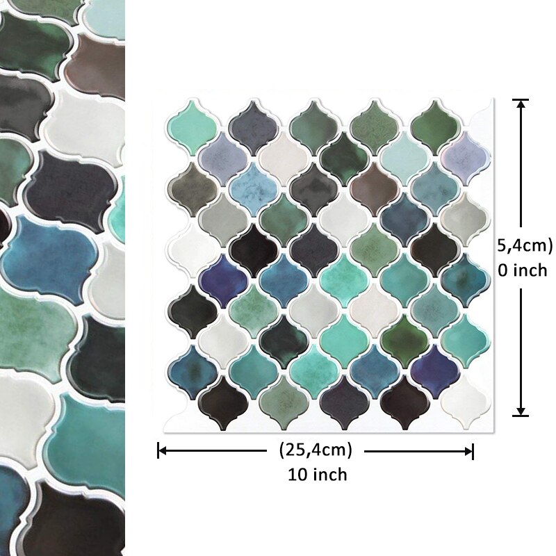 Selvklæbende mosaik fliser vægoverføringsbillede klistermærke diy køkken badeværelse boligindretning vinyl: T80506