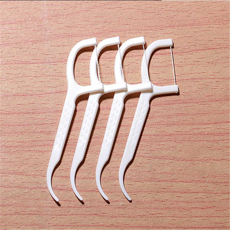 50pcs Dental Floss L Shape Push-Pull Interdental Brush Teeth Stick Toothpicks tooth thread Clean Between Teeth Floss Brushes