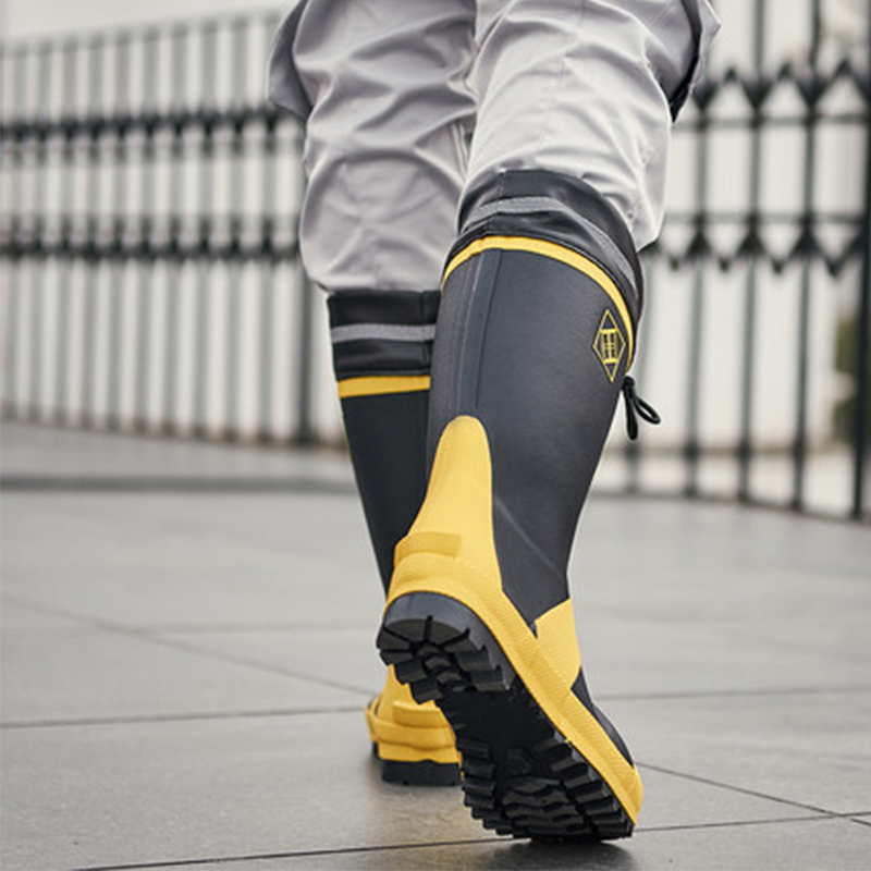 homme bottes de pluie taille 50 chaussures homme chaussures de pluie hauteur augmentée chaussures à semelles compensées haut bottes en caoutchouc couleur mixte travail chaussure