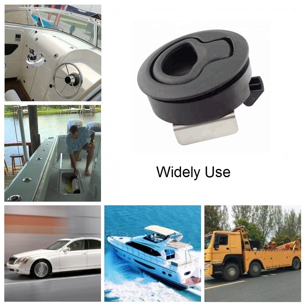4PCS 2" ABS Plastic Black Round Slam Latch Door Latch Access Hatches For Boat Deck Hardware