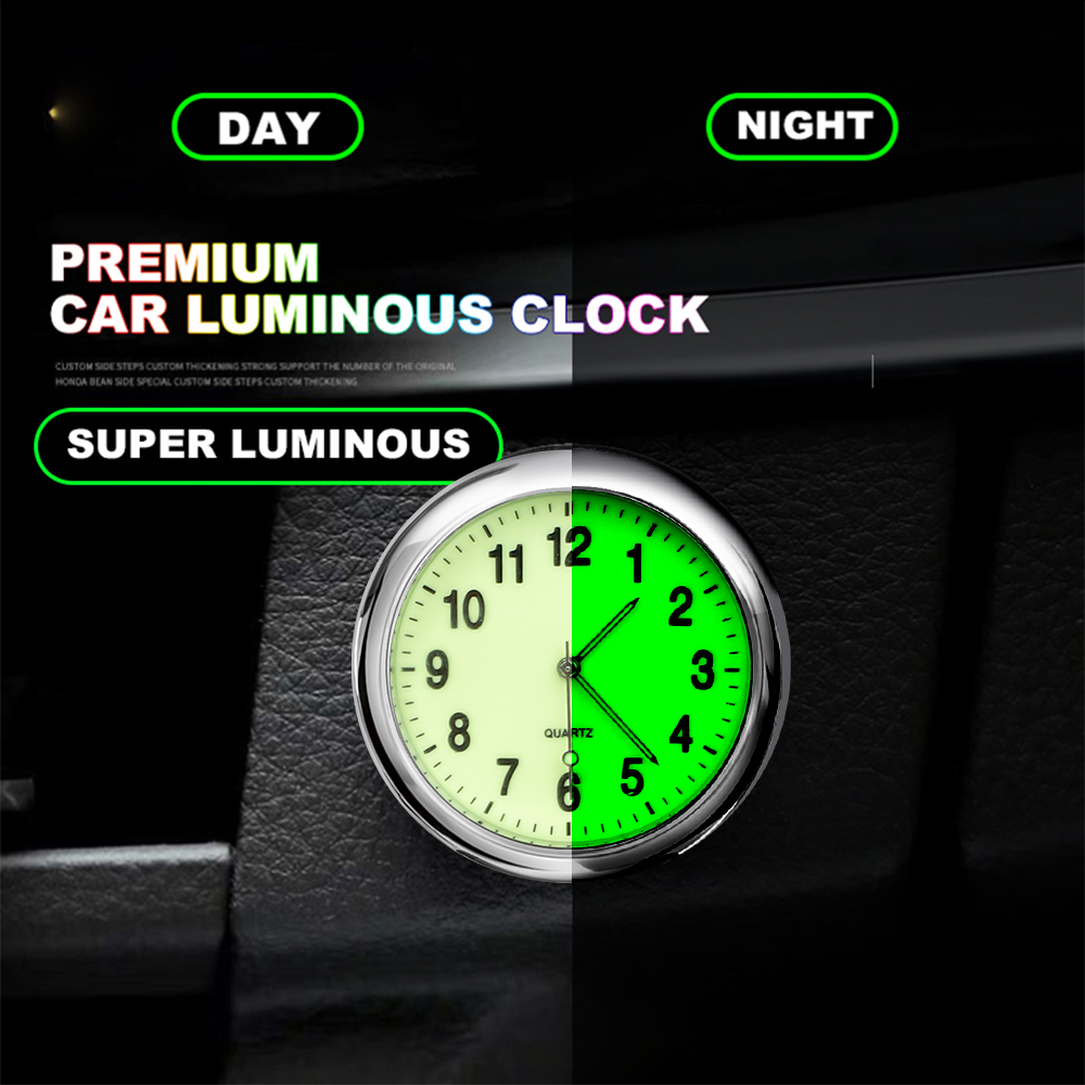 Horloge de voiture lumineuse pour Automobiles, montre numérique interne à coller, mécanique, horloges à Quartz 40mm 43mm, ornement automobile, accessoires de voiture