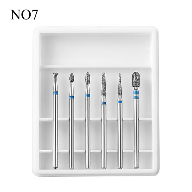 6 unids/set manicura uñas taladro eléctrico Kit de uñas de piedra de corindón cortadores polaco manicura Accesorios: 7