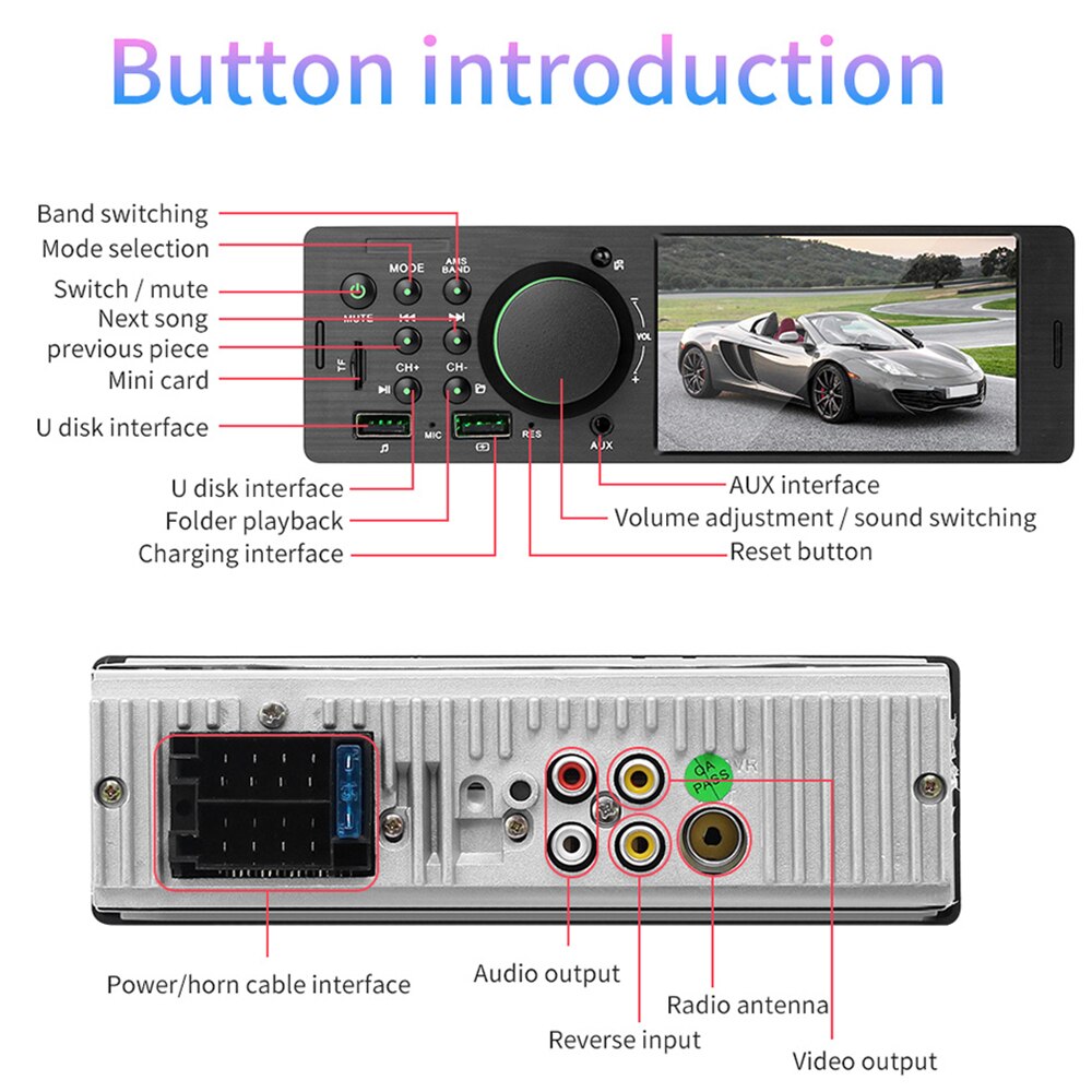 Popular Multi-Function Car Video Player Soundstream Bluetooth Car Stereo MP3/4/5Player For Car