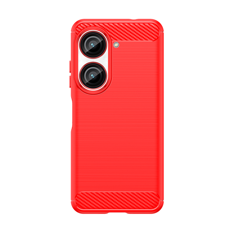 Schokbestendige beschermhoes voor de asus zenfone 9 10 inclusief zachte hoesjes.: Aluminium / Rood