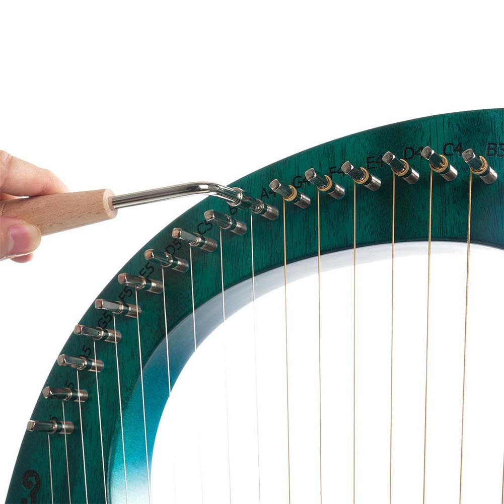 19 String Lier Mahonie Instrument Groene Harp Met Stemsleutel Snaarinstrument Voor Kinderen Volwassen Beginners