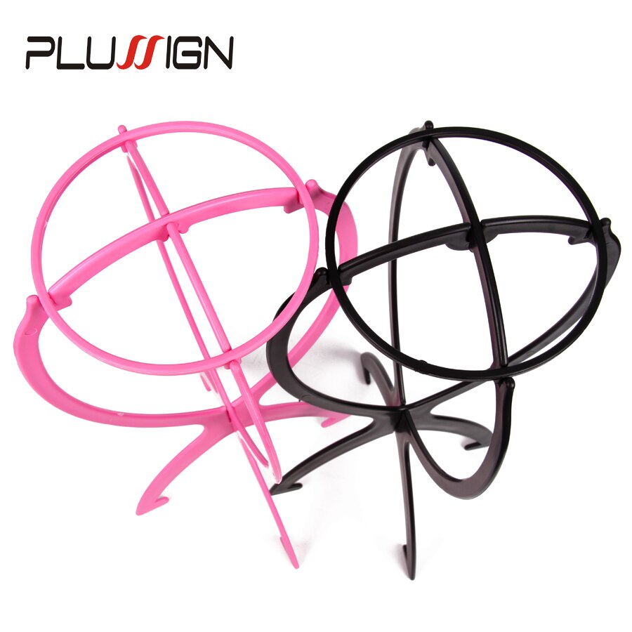 Hat paryk display stander sammenfoldelig bærbar paryk stander til styling tørring gør parykker paryk holder 1pc sort hvid pink