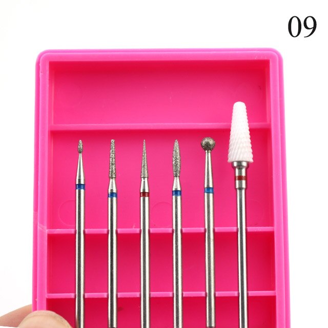 6 stücke Keramik Diamant Nagel Bohrer mischen Bits einstellen Fräsen Cutter für Manikübetreffend Elektrische Maschine Pedikübetreffend Gitter Nagel Kunst Zubehör: 09