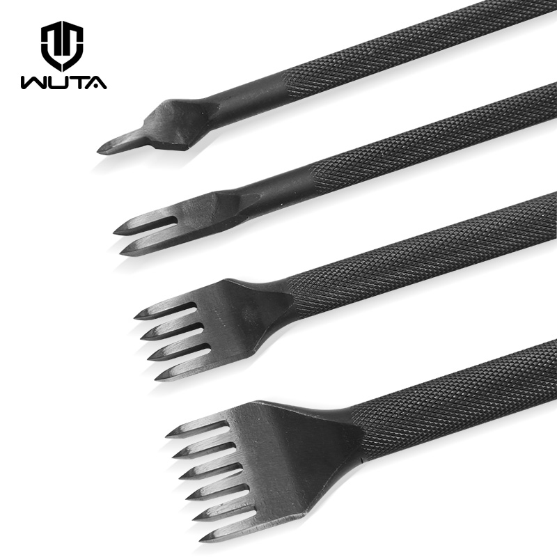 WUTA, 1 pieza, punta de diamante, cincel de cuero de hierro negro, herramientas de punzonado para artesanía de cuero, herramientas de costura disponibles de 3/4mm