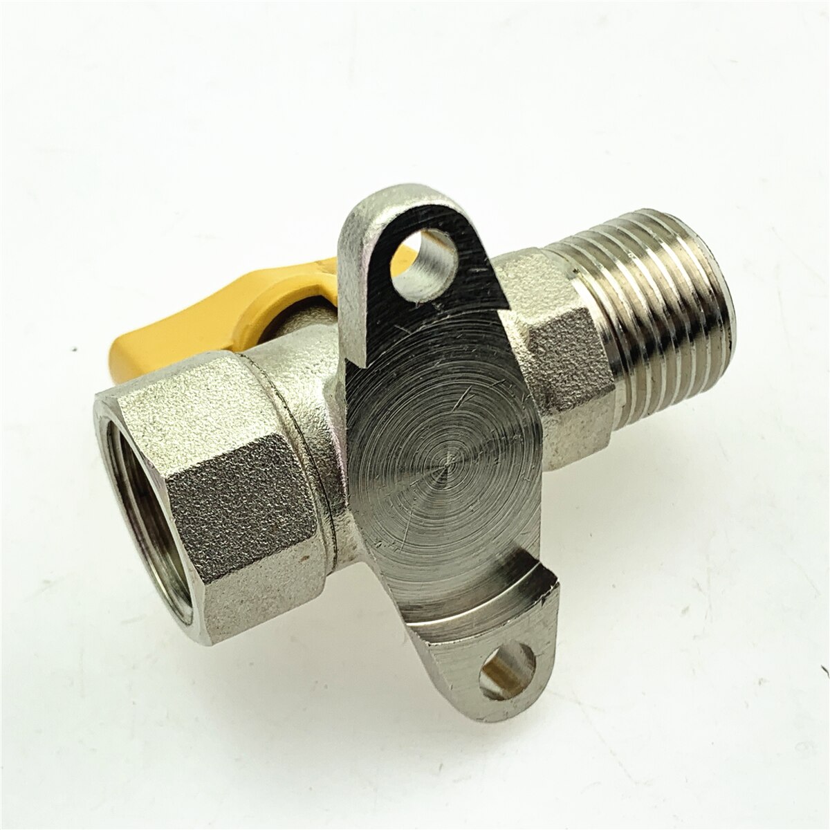 All Copper Inner And Outer Ribbon Fixed Seat Ball Valve Double Outer Wire Yellow Handle Outer Thread Straight Gas Valve