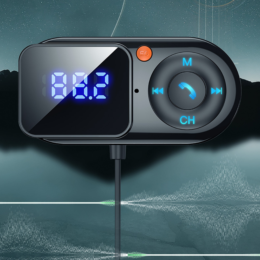 FM-zender Draadloze Bluetooth 5.0 Auto Audio Zender Bluetooth AUX Audio-ontvanger MP3-speler Carkit Handsfree