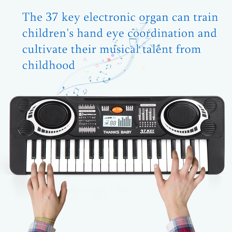 Barn elektrisk piano orgel 37 tangenter musik elektroniskt tangentbord piano leksaker för barn ingen mikrofon chrismas födelsedagsflicka