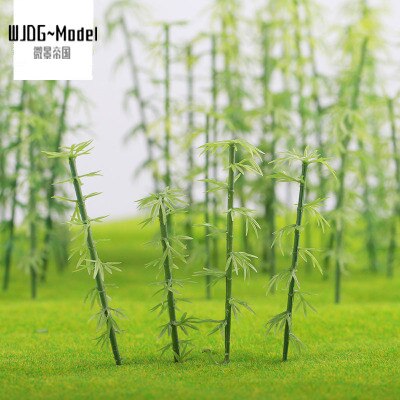 Wjdg Model10Pcs Groene Plastic Model Bamboe Bomen Schaal Tuin Decor Trein Landschap Landschap Kinderen Speelgoed Miniatuur