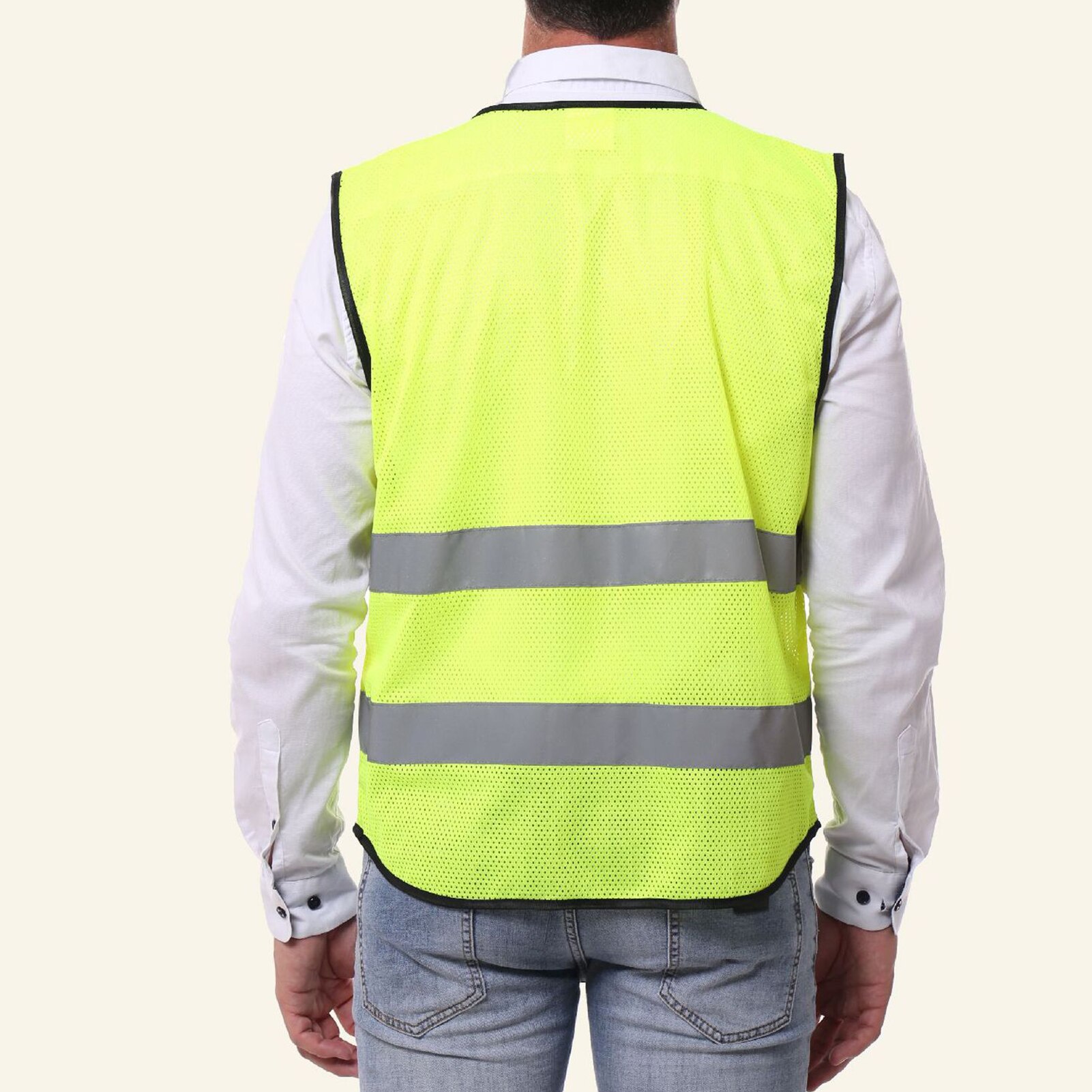 Multi-pocket V-neck Night Running High Visibility Reflective Vest Clothes Cycling Sports Clothing Safe Vest Traffic Facilities