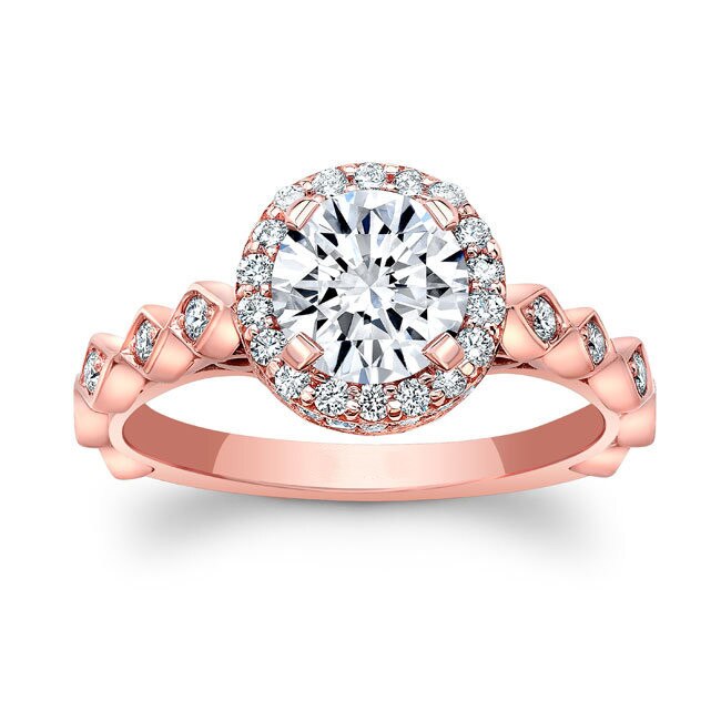 Huitan Grote Ronde Creatieve Rose Goud Mode Kubieke Zirkoon Wedding Bridal Griffenzetting Ring Voor Vrouwen & Vriendin