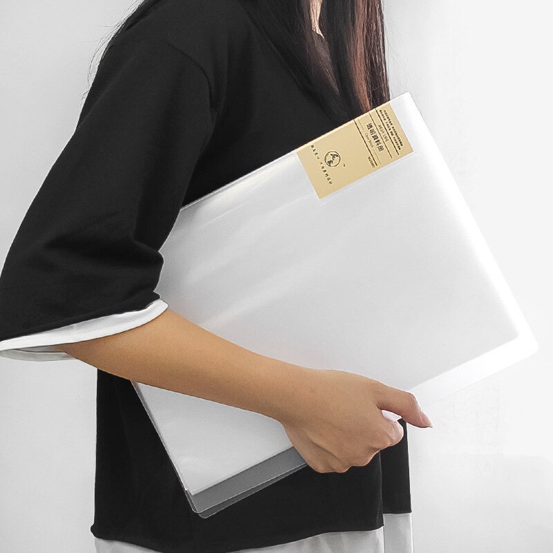 A4 File Pouch Bill Folder 10/20/40/60/80/100 Pages Data Book Large Capacity File Folder Portfolio Display Book Office Stationery