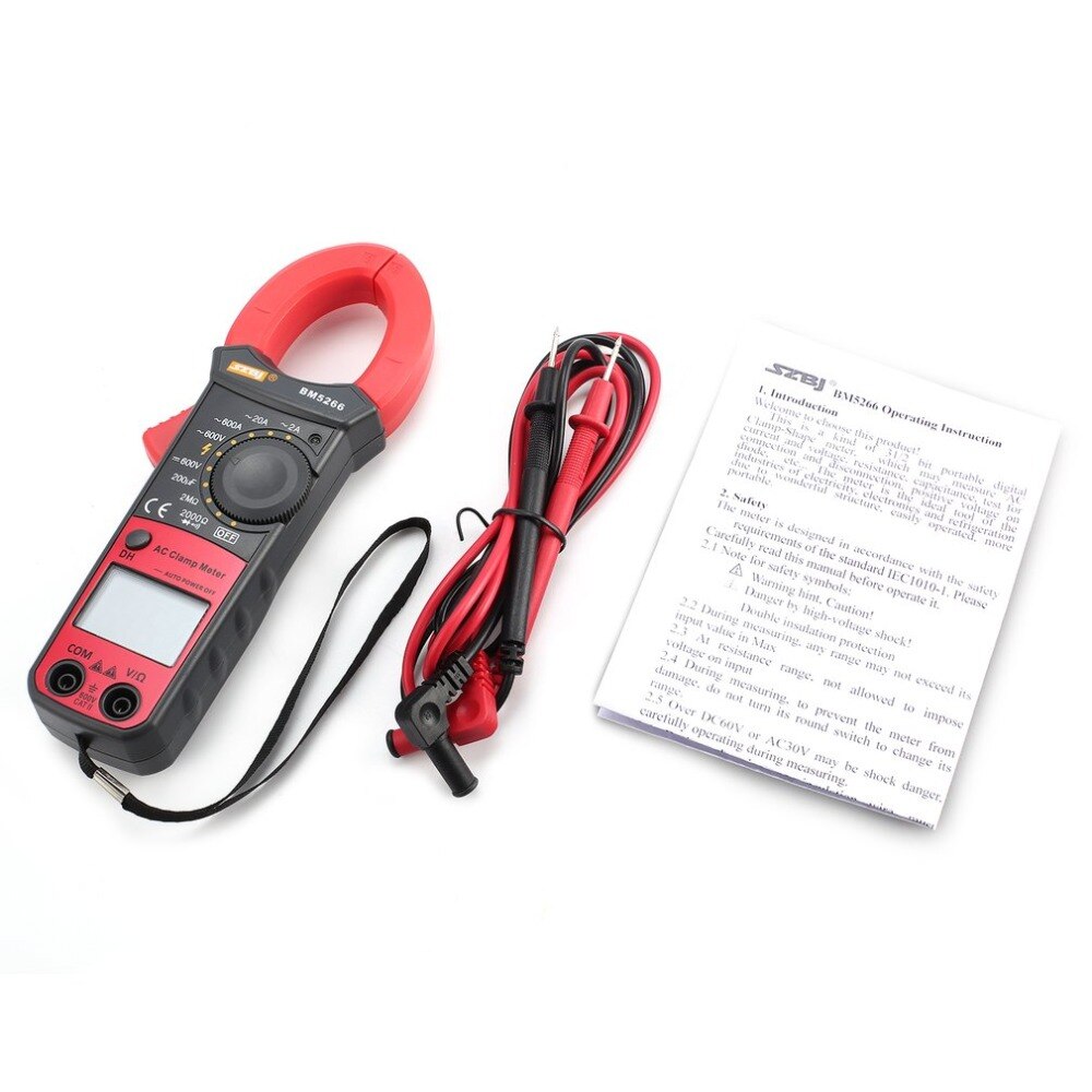 BM5266 Clamp Meter Handheld Digital Multimeter 1999 Zählen AC/DC Volt Ampere Ohm Kapazität Phase Diode Megger Tester Amperemeter