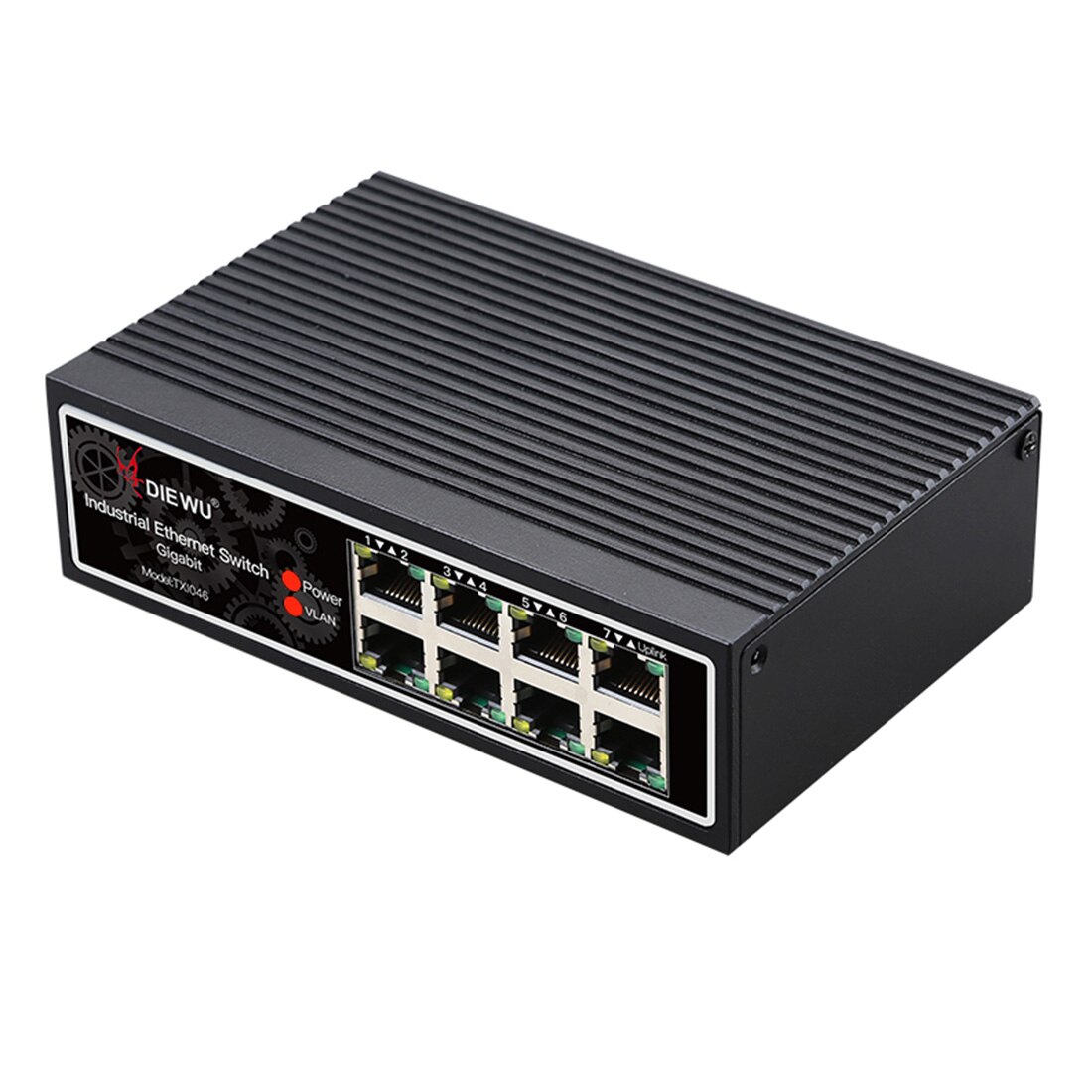 5 Poorten Industriële Ethernet Switch10/100/1000M Gigabit Netwerk Switch Din Rail Type Netwerk Lan Adapter Signaal versterken: 8 port
