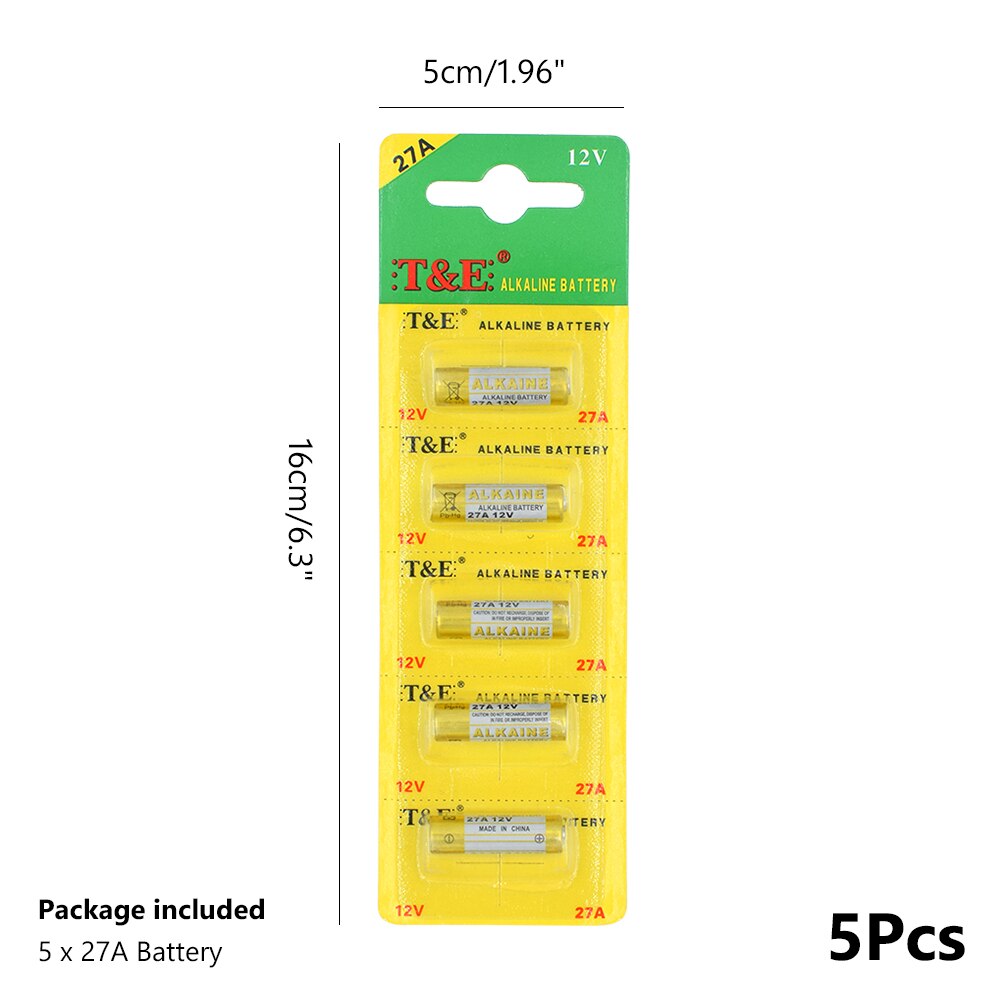 5x 12v 27A Remotes Controllers Battery G27A MN27 MS27 GP27A A27 L828 V27GA ALK27A A27BP K27A VR27 R27A Alkaline Dry Batteries