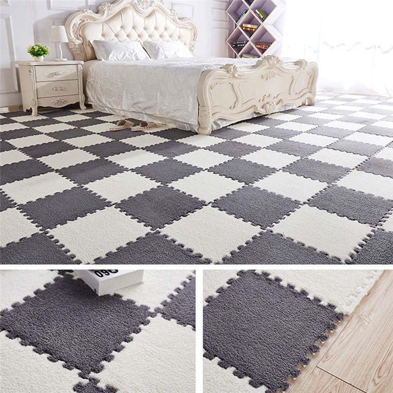 1pc Splicing Interlocking Foam Plush Mat Baby Play Cushion Living Room Bedroom Carpet Pad Home Floor Kids Crawling Anti-fall Mat