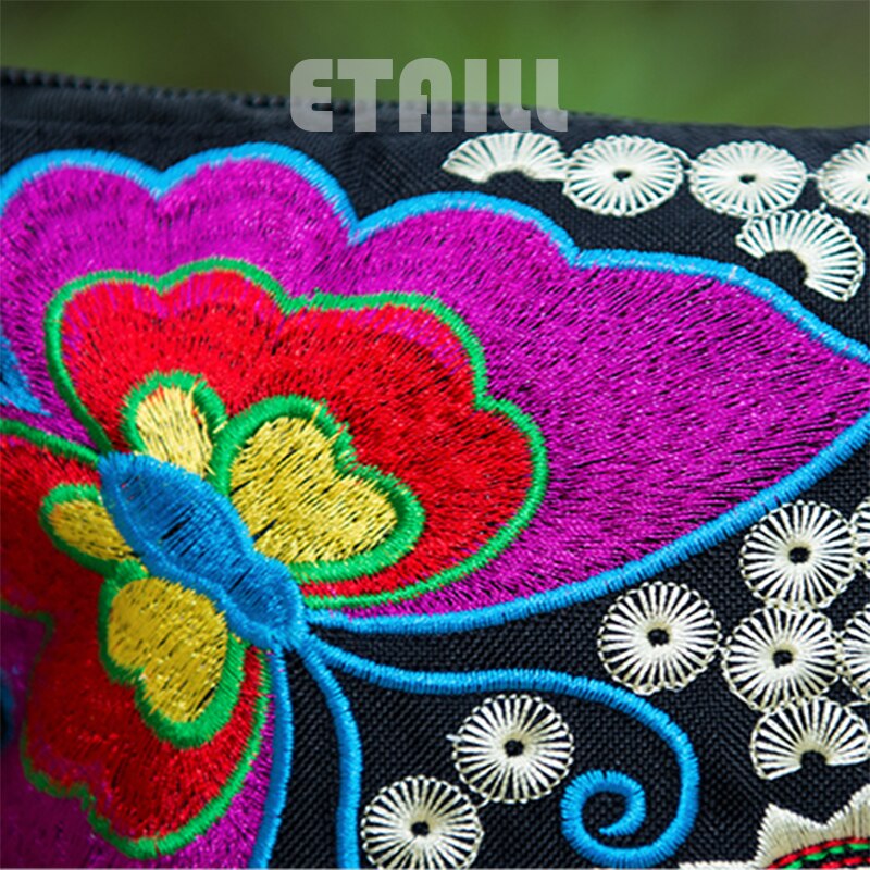 Chinese Nationale Etnische Stijl Messenger Bag Vintage Bloemen Geborduurde Leuke Canvas Crossbody Tas Meisjes Kleine Telefoon Tassen