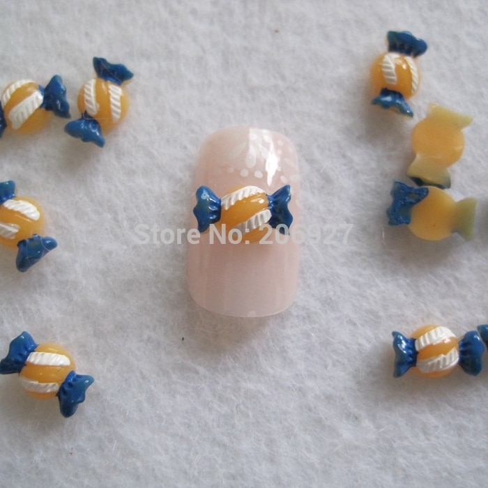 RC182-1 30 Stuks Leuke Candy Shape Nail Resin Decoratie Outlooking