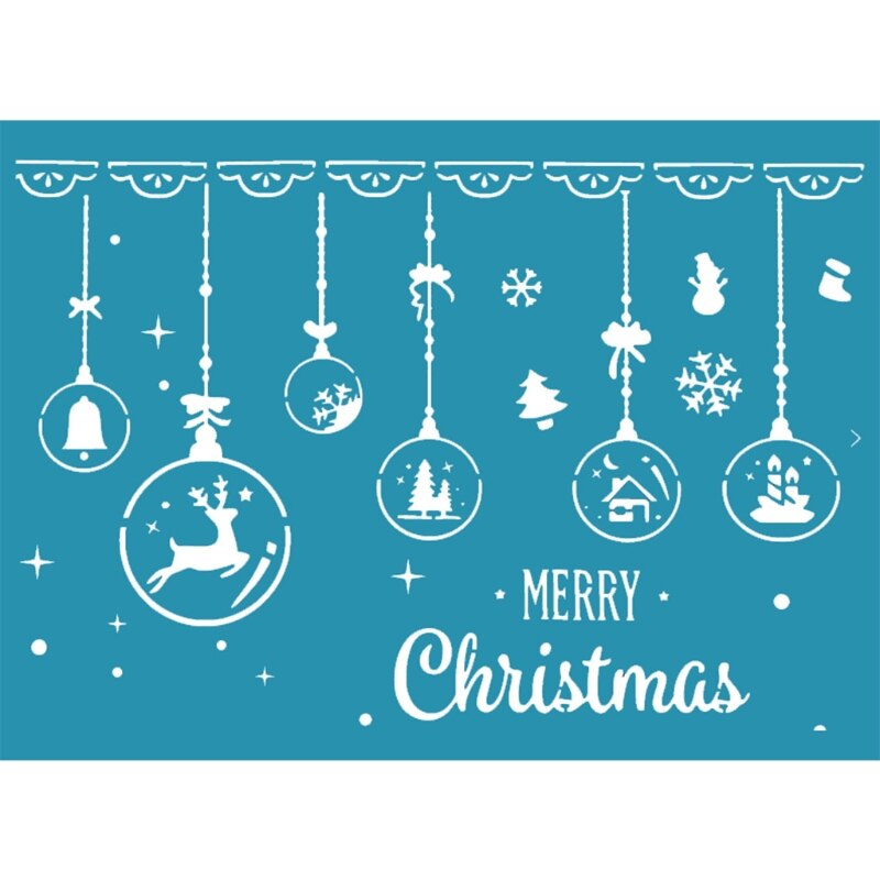 95AA Merry Christmas DIY Self Adhesive Silk Screen Printing Stencil Mesh Transfers