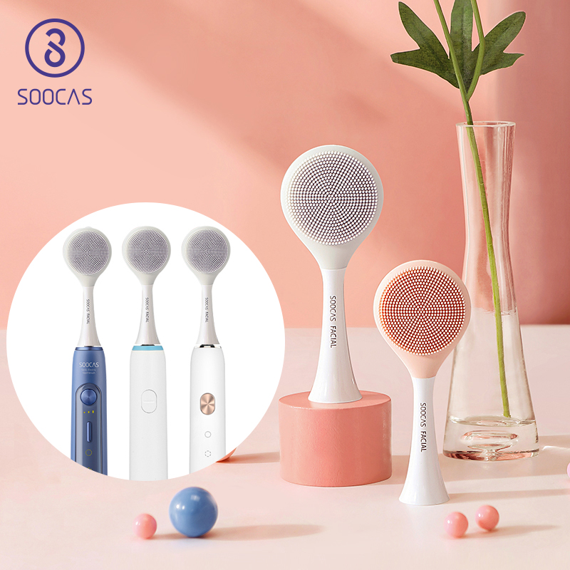 Replacement Soocas X1 X3 X3U X5 Facial Cleansing Brush Head for Xiaomi Sonic Electric Toothbrush Soocare Electric Massage Brush