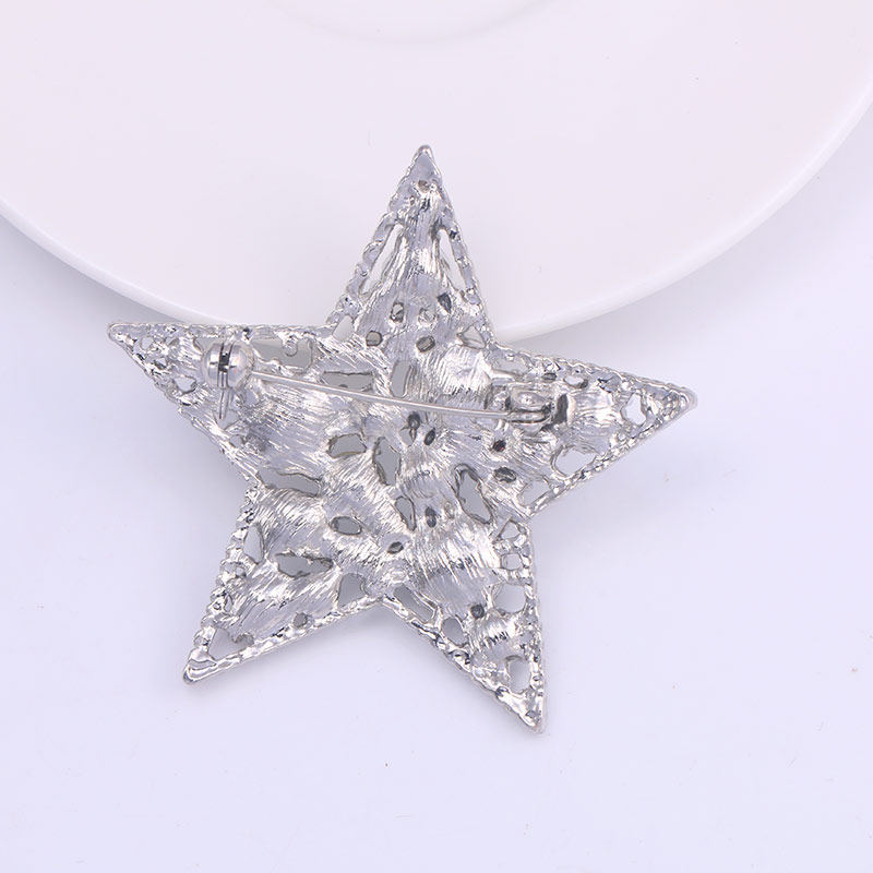 MIEG Female AB Crystal Rhinestone Star Brooch Pins