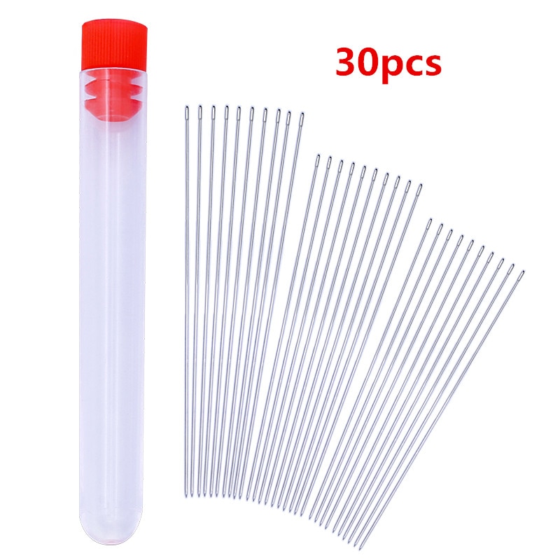MIUSIE 3 Size 30 Pieces Long Iron Hand Beading Needles Tools Pin for Jewelry Bracelet Necklace DIY size 80mm 100mm 120 mm/ Long