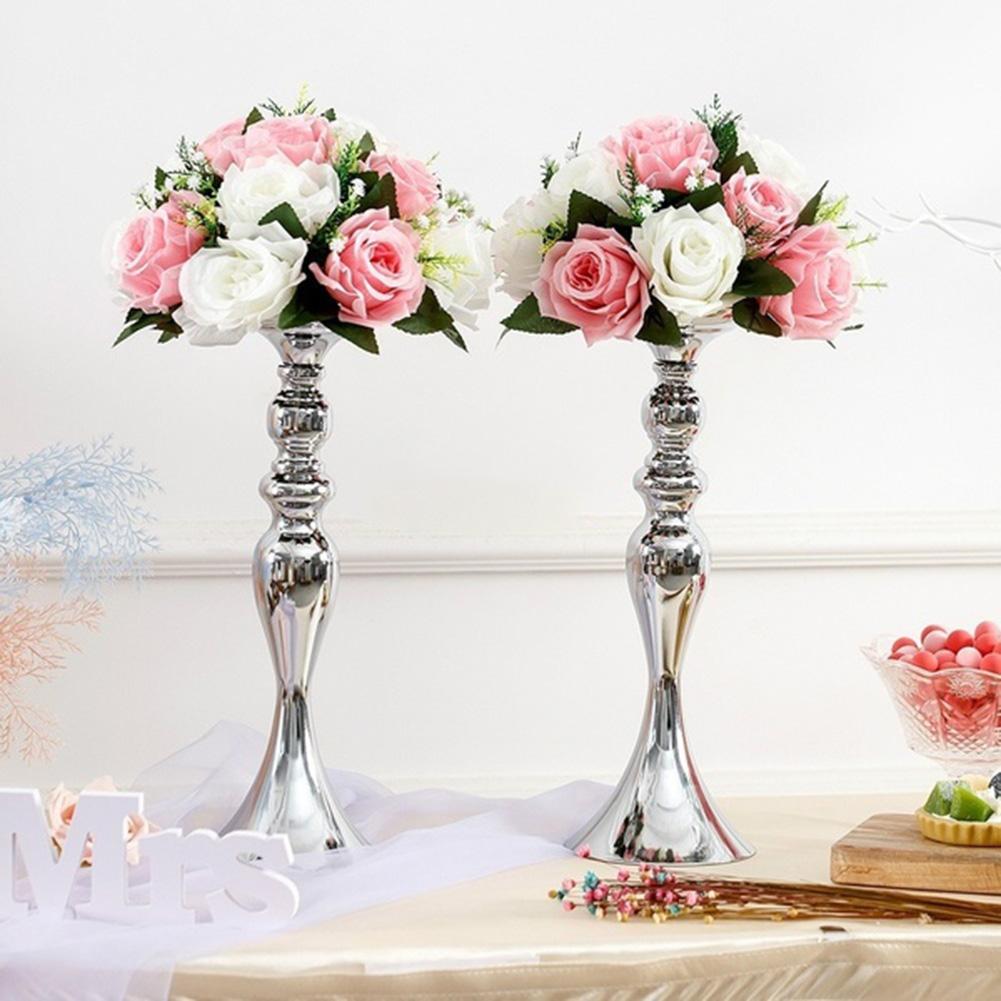 Soporte de Metal para velas, florero de Metal, candelabro de flores, florero de mesa, centro de mesa, estante de flores para eventos, decoración de boda de plomo en carretera