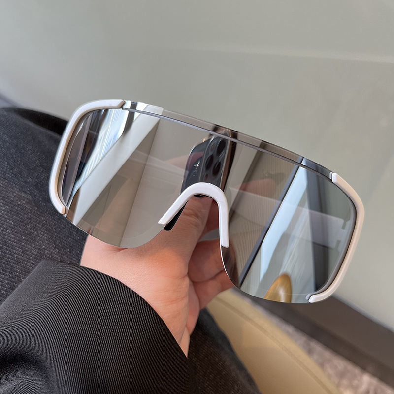 Nuevas gafas de sol de ciclismo estilo Y2K, gafas a prueba de viento para hombres y mujeres, lentes reflectantes Retro, gafas deportivas para montar en carretera: Rosa