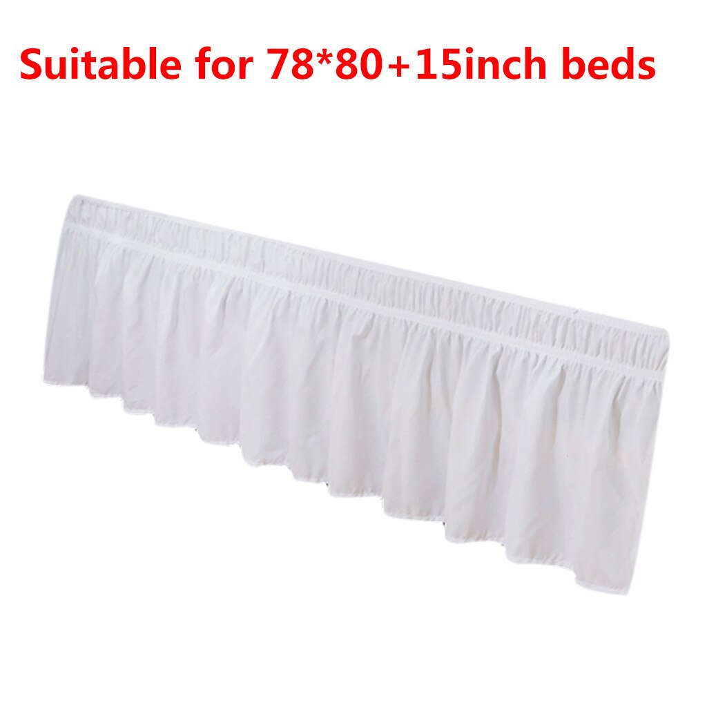 1pc moderne solid hvid støvflæser splithjørner seng nederdel elastisk bånd plisseret seng nederdel sengetøj hjem soveværelse indretning: D