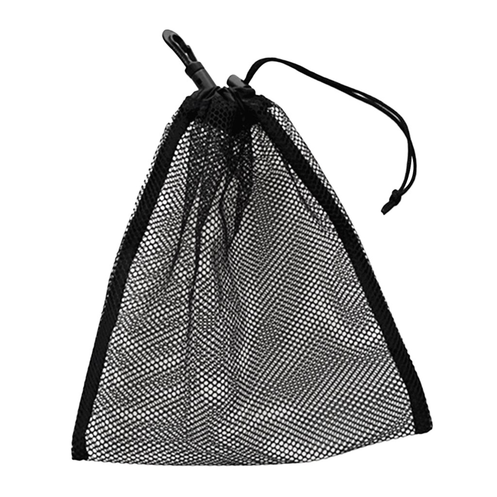 20x24cm Black Durable 600D Mesh Nets Bag Pouch Golf Tennis 30 Balls Carrying Holder Storage Clip On Caddy Pouch