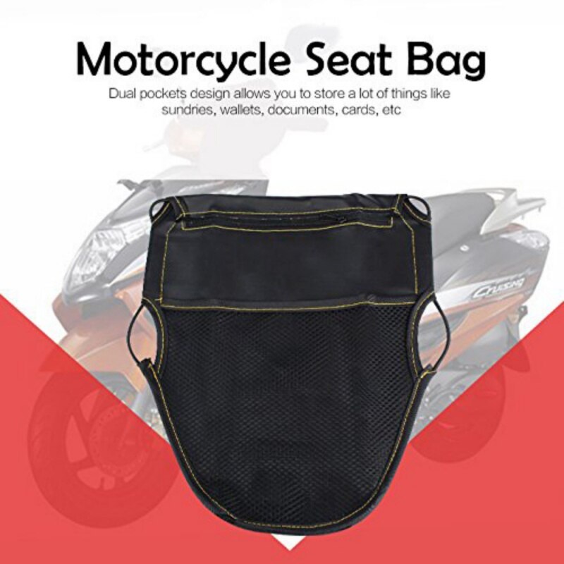 Motorcycle Scooter Seat Bag Scooter Under Seat Storage Pouch Bag Organizer PU Leather Under Seat Storage Pouch Container Bag