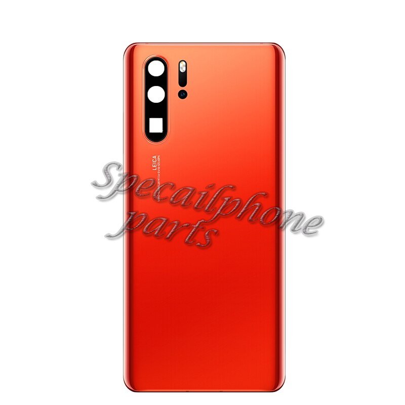 Back Cover Voor Huawei P30 Pro Achter Behuizing Deur Batterij Cover Voor VOG-L29 VOG-L09 VOG-L04 Terug Behuizing Met Camera Lens glas: Red