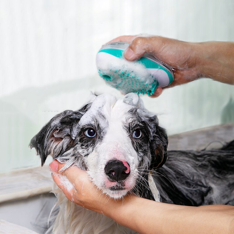 Cepillo para baño de Mascota de silicona suave, peine de SPA para mascotas, cepillo de masaje para perros y gatos, aseo para el cabello, herramienta de limpieza para perros, suministros para mascotas