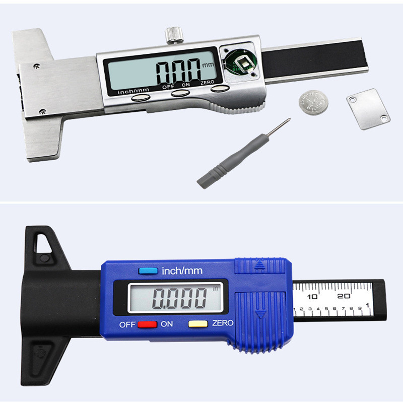 Digital Depth Car Tyre Digital Tread Brake Pad Shoe Gauge Depth Tester Guage Test 0-25.4mm Measurer Tool