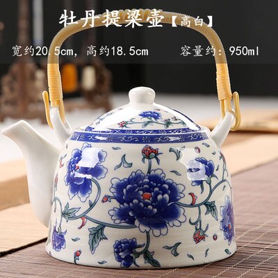 Old style teapot, ceramic tea set, retro Chinese style filtration, large capacity, household large-sized, single teapot: 10