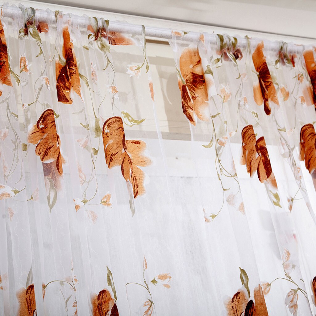 1 Pcs Wijnstokken Bladeren Tulle Deur Gordijn Drape Panel Sheer Sjaal Valletjes Gordijnen Voor De Woonkamer Keuken Slaapkamer