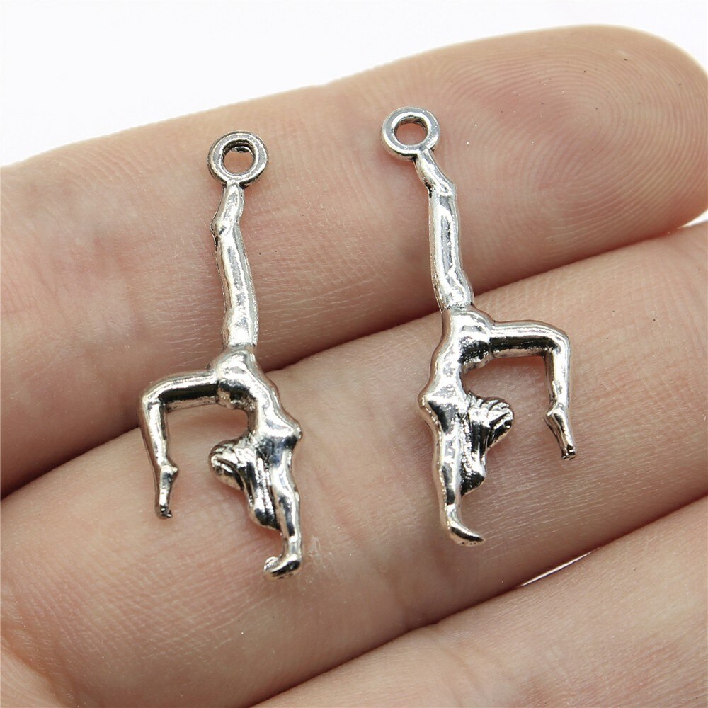 20 stks / partij Charms Gymnastiek Antiek Zilver Kleur Gymnastiek Charms Sieraden Bevindingen DIY Gym Charms Sport: B10050-30x11mm