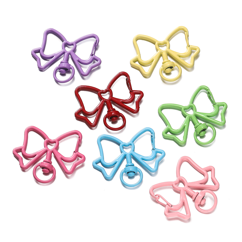 5 unids/lote de cierres de langosta coloridos con forma de mariposa, llavero giratorio, ganchos para llaves de Metal de aleación para fabricación de joyas, suministros artesanales