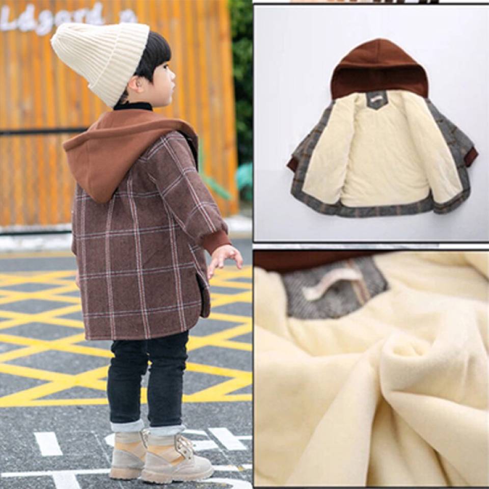 para la edad 2 3 4 5 6 7 8 9 10 años a cuadros niños abrigo Otoño Invierno niños chaquetas prendas de vestir niños con capucha gruesa prendas de vestir exteriores