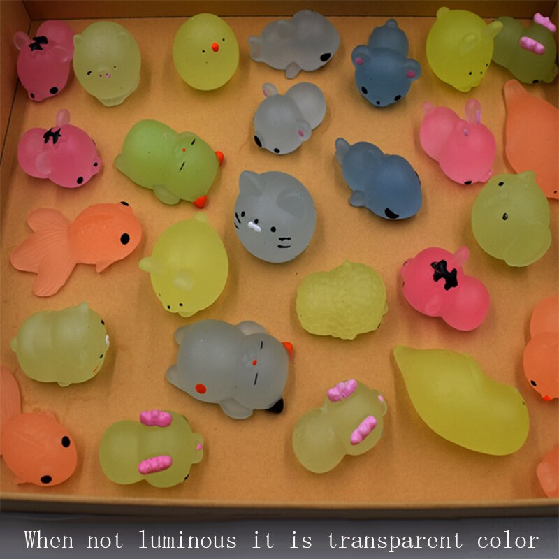 Spongy Squishy Mochi Fidget Toys Kawaii Animal Squeeze Cure Fun Anti-Stress Glowing FluorescentKid Toy