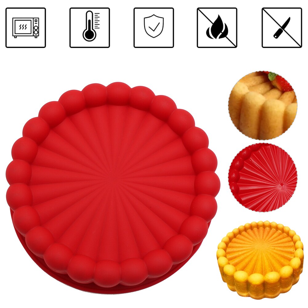 Chocolate Cake Pan Round Silicone Cakes Pan Sponge Flan Mold Strawberry Shortcake Baking Pan Silicone Molds 8 Inch