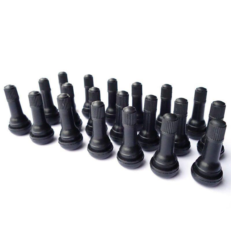 1 Set TR-413 Zwart Rubber Snap-In Auto Tubeless Klepstelen Wiel Band Ventiel Stengels Auto Cap voor Auto