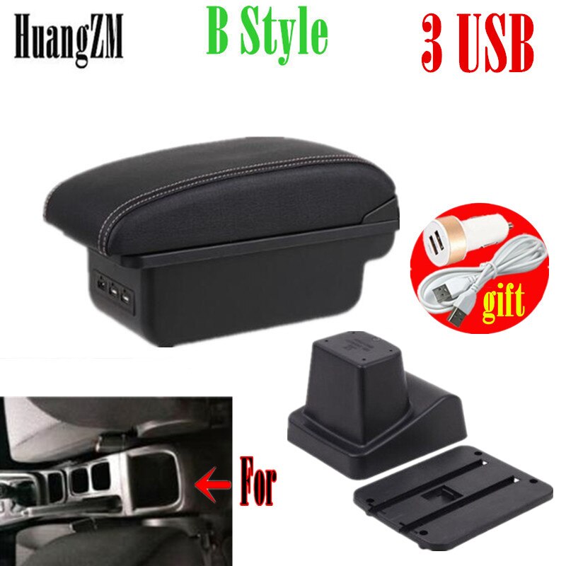 Für Suzuki Vitara Armlehne nachrüsten teile gewidmet Auto Armlehne Zentrum Speicher Kasten Auto zubehör Innen USB Einfach zu installieren: B Stil Weiß Linie