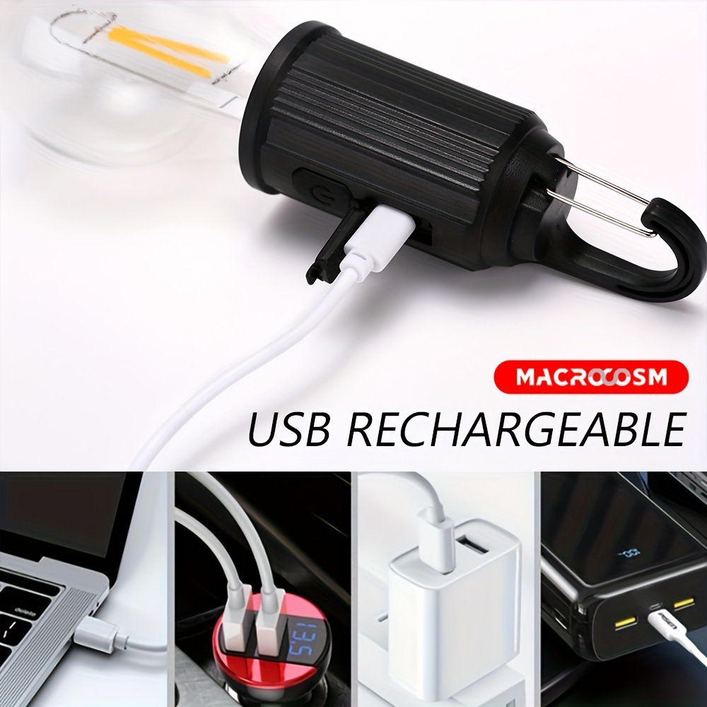 Tragbare hängende Vintage Vintage Laterne im Freien warmes Zelt Licht LED Laterne Glühbirne mit Haken LED Zelt Licht Typ-C USB wiederauf ladbare Lampe