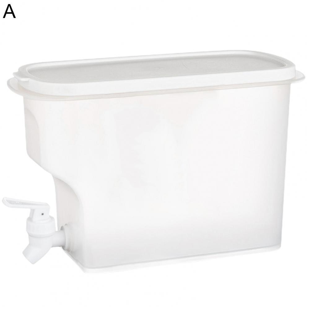 3.8L Water Pot Detachable Dust-proof Plastic Large Capacity Translucent Juice Dispenser Kitchen Supplies: White A